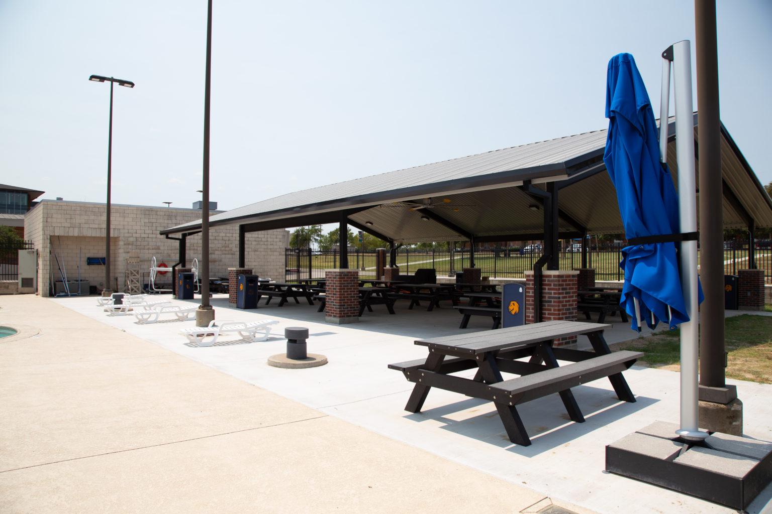 Pavilion at the Great Outroars pool.