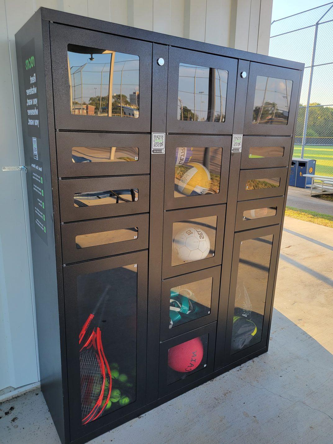 RecRec box holding sports equipment